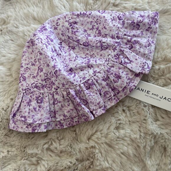 Janie & Jack Baby Floral Ruffle Sun Hat in Tallulah Lavender Size 18-24 Months - Picture 5 of 6